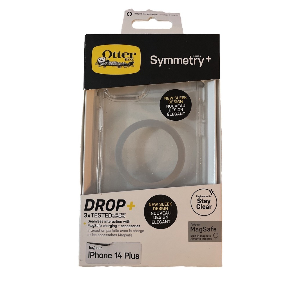 OtterBox Symmetry Series +Phone Case w MagSafe For iPhone 14 Plus Clear Glitter